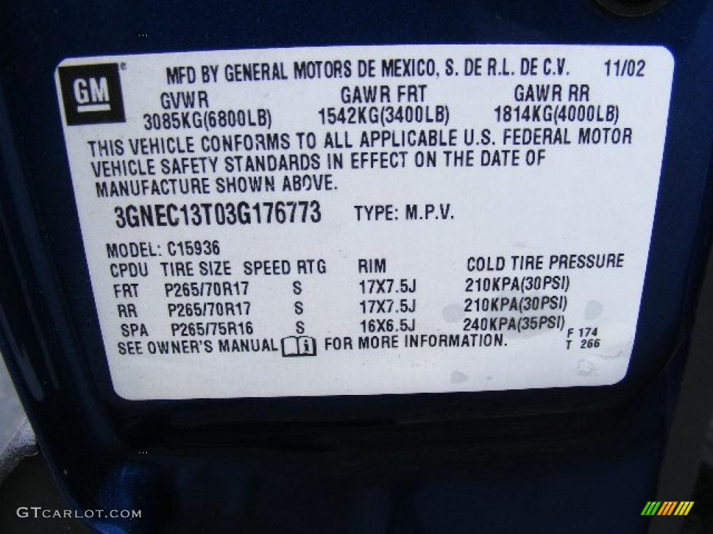 2003 Avalanche Z66 - Arrival Blue / Dark Charcoal photo #30