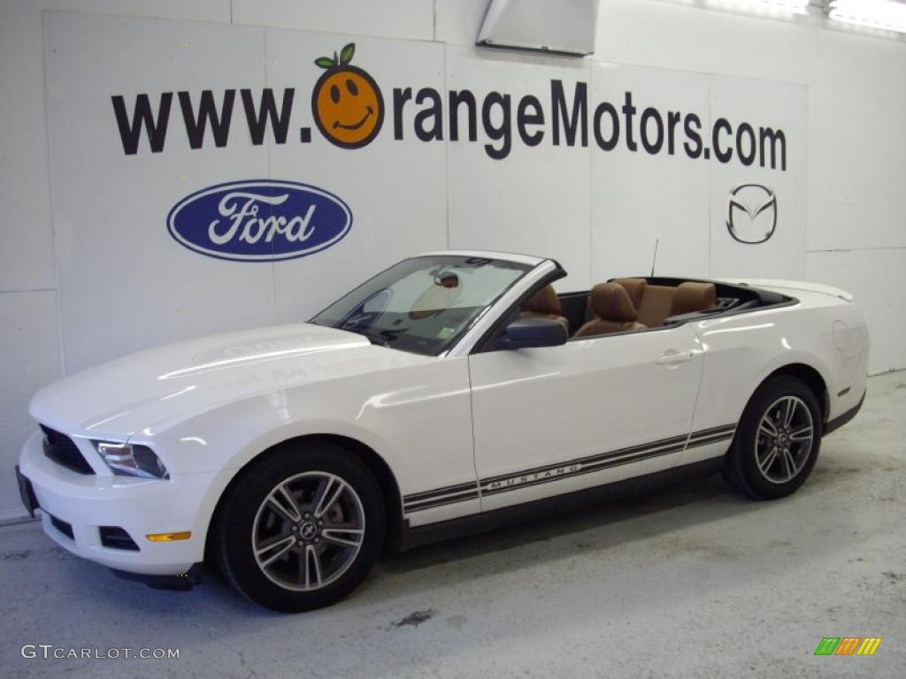 2010 Mustang V6 Premium Convertible - Performance White / Saddle photo #1