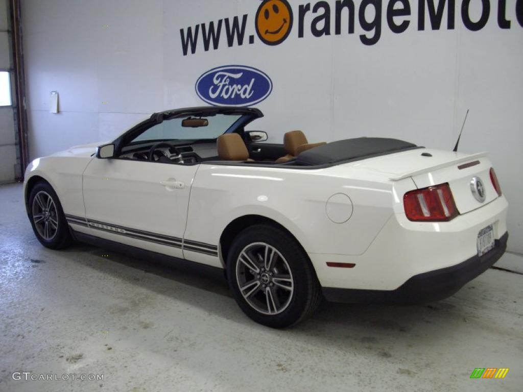 2010 Mustang V6 Premium Convertible - Performance White / Saddle photo #2