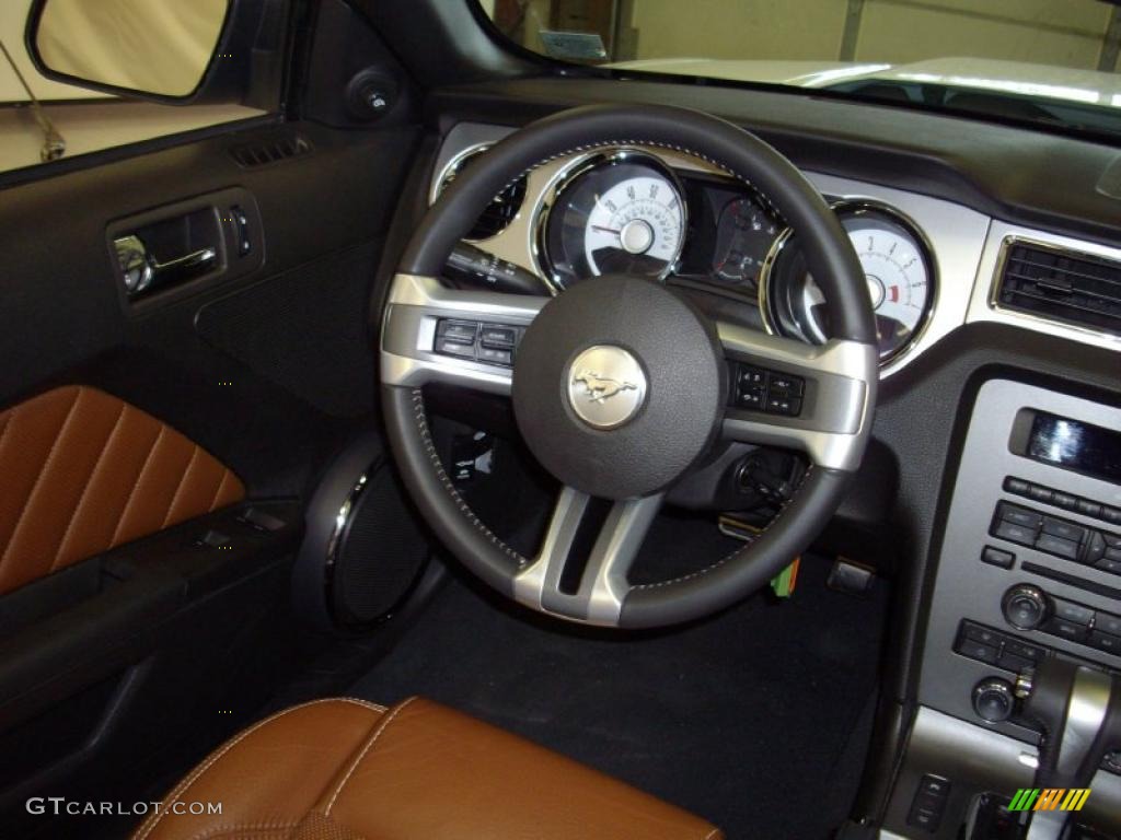 2010 Mustang V6 Premium Convertible - Performance White / Saddle photo #9