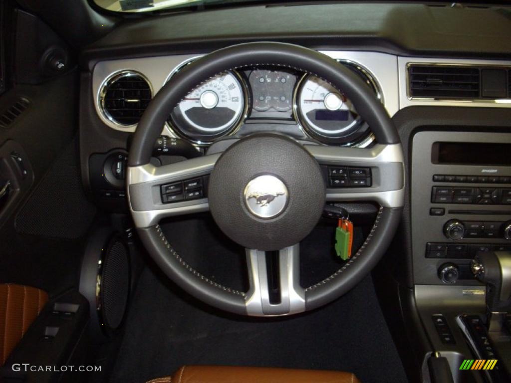2010 Mustang V6 Premium Convertible - Performance White / Saddle photo #10