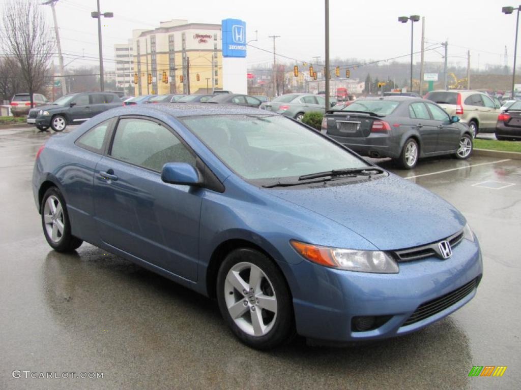 2007 Civic EX Coupe - Atomic Blue Metallic / Gray photo #7