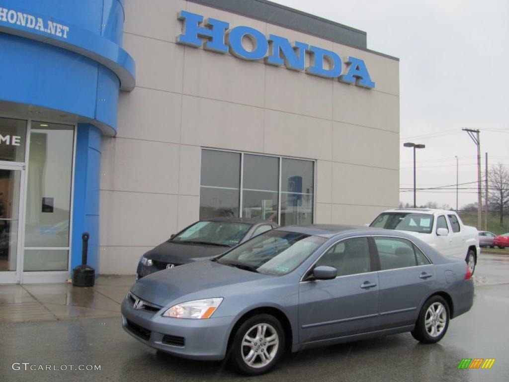 2007 Accord EX-L Sedan - Cool Blue Metallic / Gray photo #1