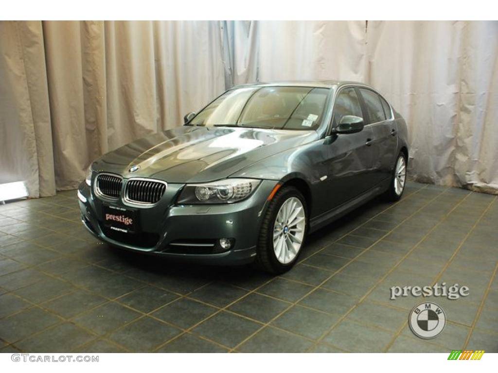 2009 3 Series 335i Sedan - Tasman Green Metallic / Beige photo #1