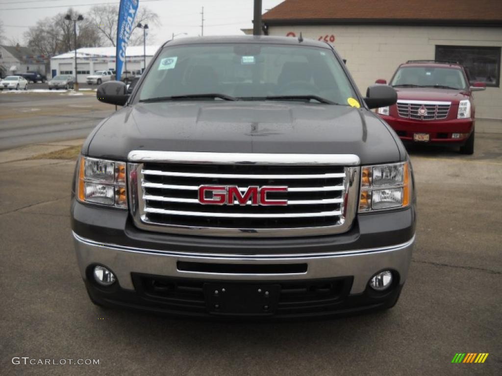 2010 Sierra 1500 SLE Extended Cab 4x4 - Storm Gray Metallic / Ebony photo #4