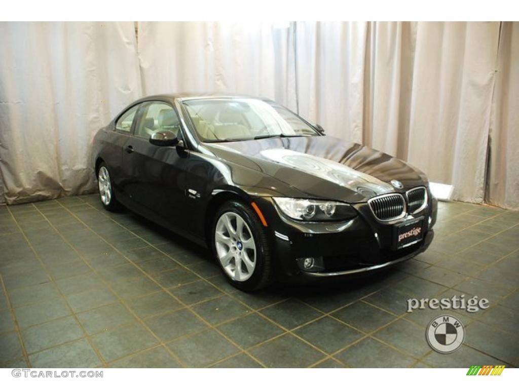 2009 3 Series 328xi Coupe - Black Sapphire Metallic / Cream Beige Dakota Leather photo #10