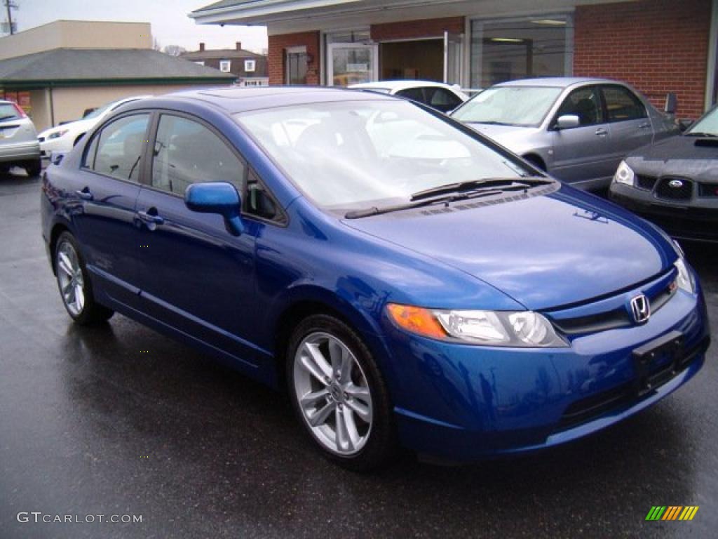 2008 Civic Si Sedan - Fiji Blue Pearl / Black photo #1