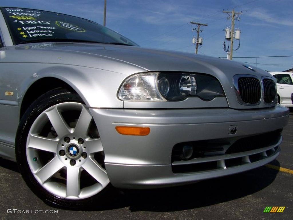 2002 3 Series 325i Coupe - Titanium Silver Metallic / Black photo #3