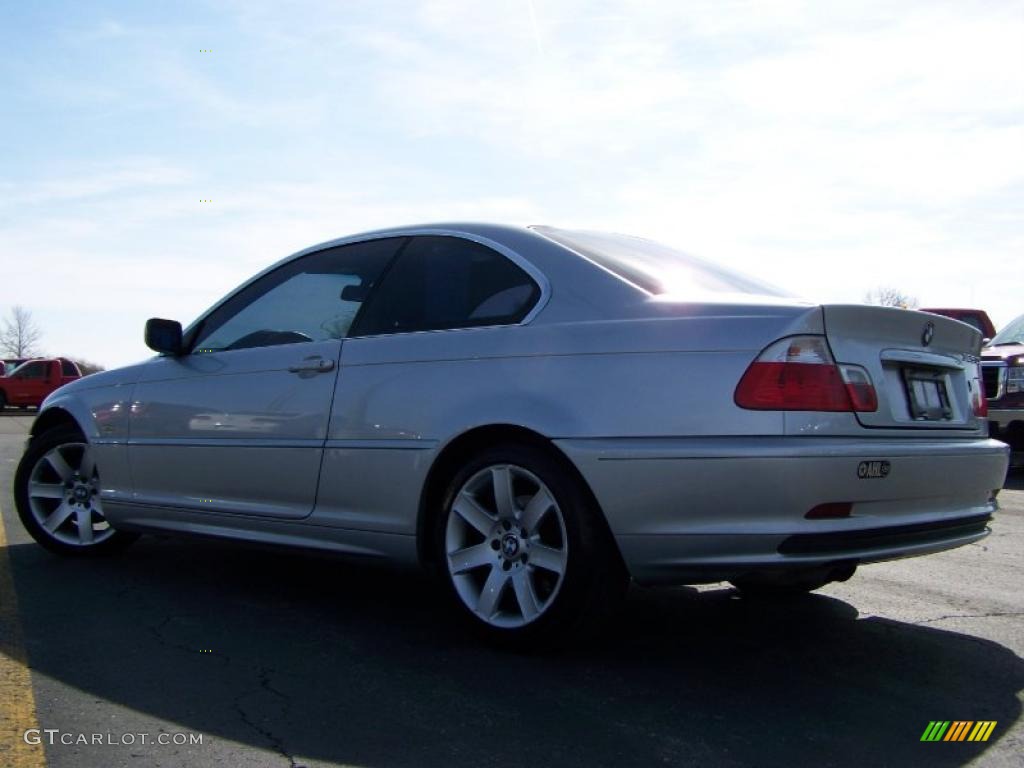 2002 3 Series 325i Coupe - Titanium Silver Metallic / Black photo #4