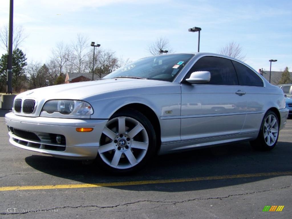 2002 3 Series 325i Coupe - Titanium Silver Metallic / Black photo #5