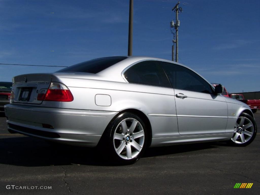 2002 3 Series 325i Coupe - Titanium Silver Metallic / Black photo #7