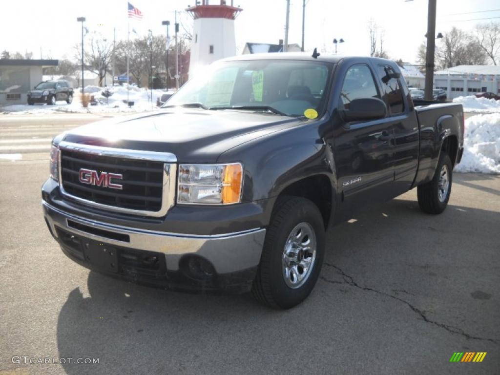 2010 Sierra 1500 SL Extended Cab 4x4 - Storm Gray Metallic / Dark Titanium photo #3