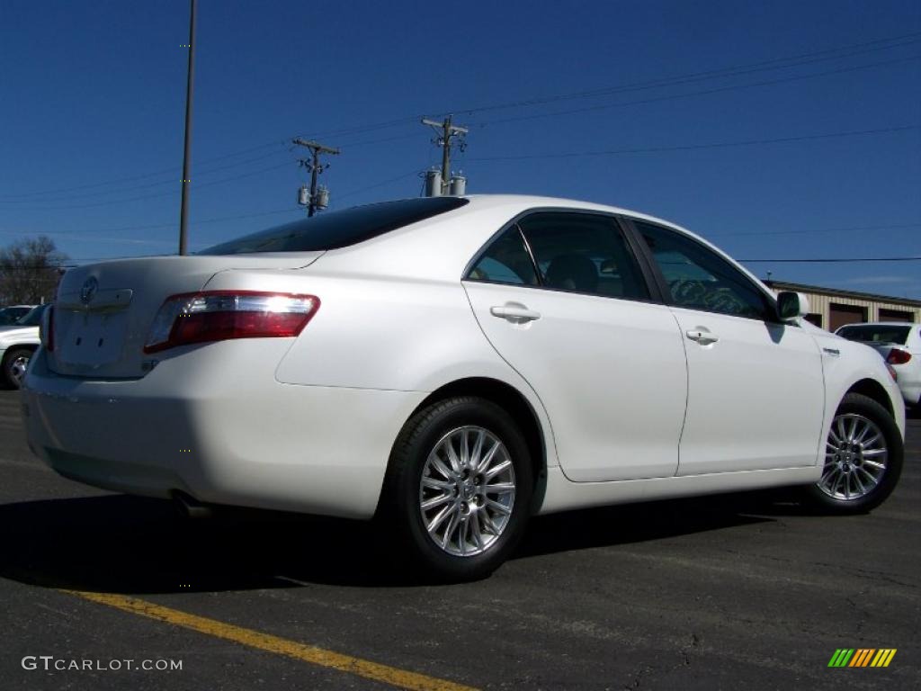 2007 Camry Hybrid - Blizzard White Pearl / Bisque photo #7