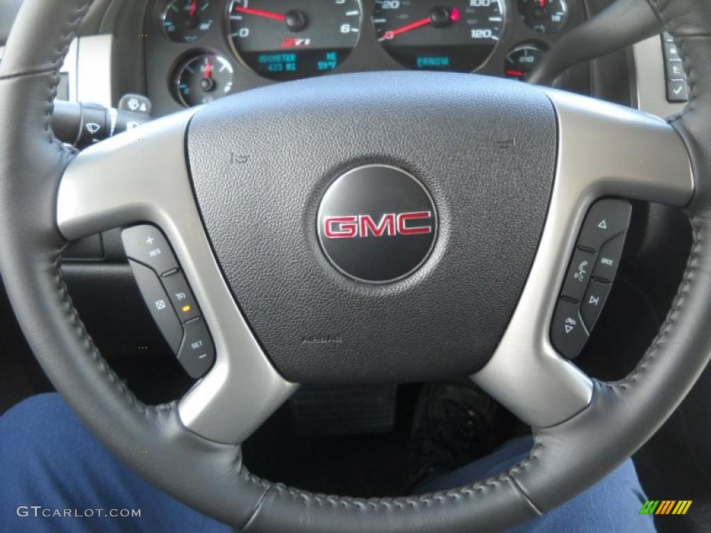 2010 Sierra 1500 SLE Crew Cab 4x4 - Storm Gray Metallic / Ebony photo #16