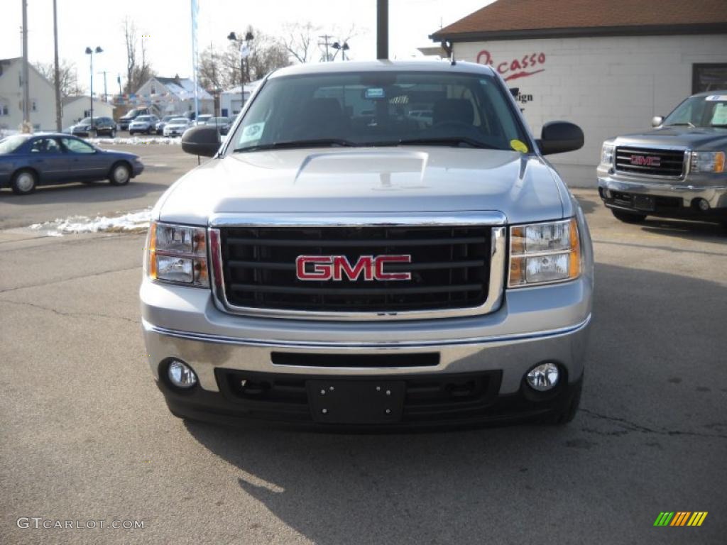 2010 Sierra 1500 SLE Crew Cab 4x4 - Pure Silver Metallic / Ebony photo #4