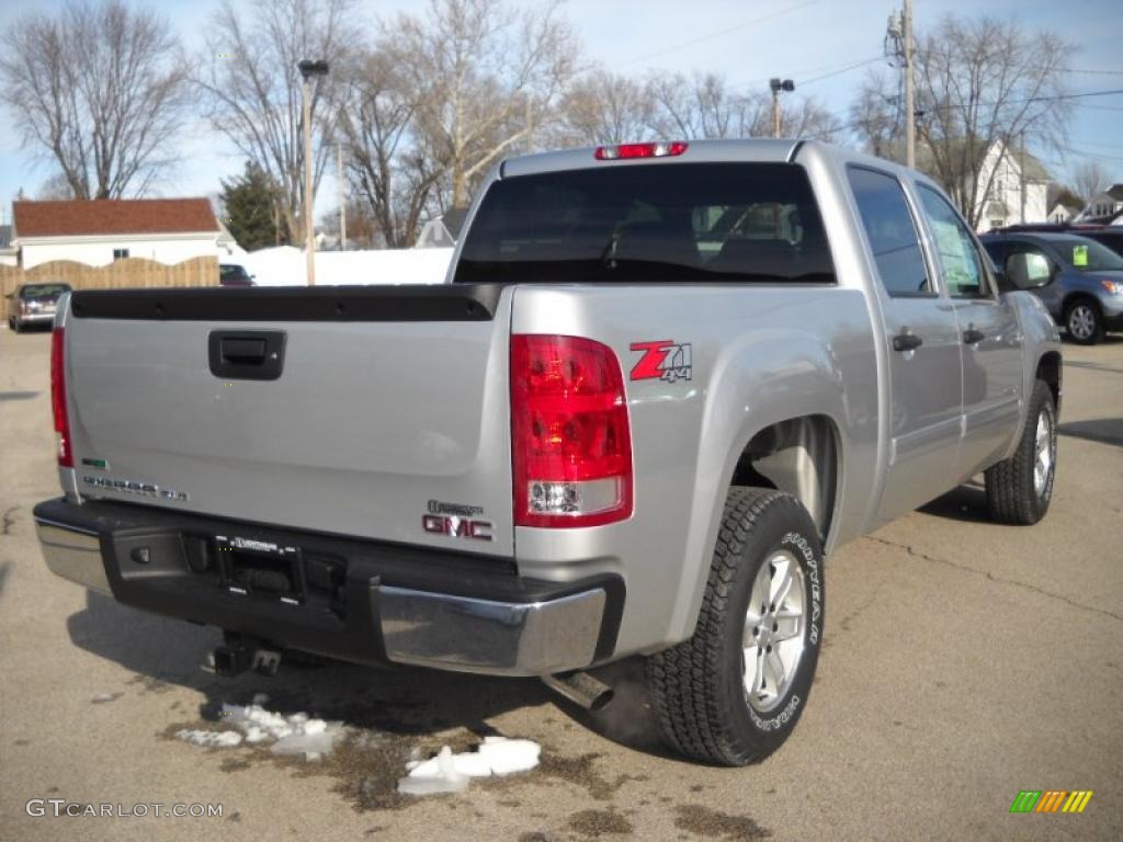 2010 Sierra 1500 SLE Crew Cab 4x4 - Pure Silver Metallic / Ebony photo #7