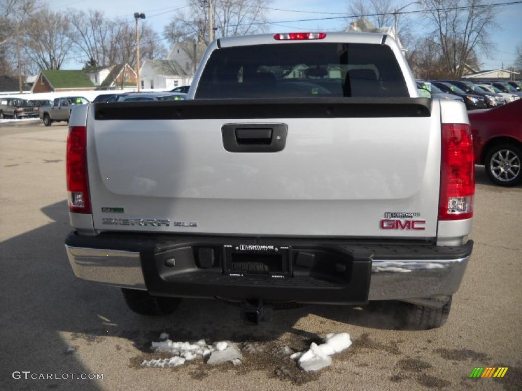 2010 Sierra 1500 SLE Crew Cab 4x4 - Pure Silver Metallic / Ebony photo #8