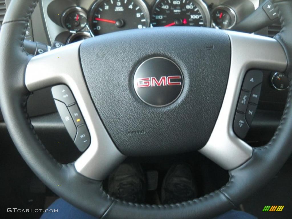 2010 Sierra 1500 SLE Crew Cab 4x4 - Pure Silver Metallic / Ebony photo #15