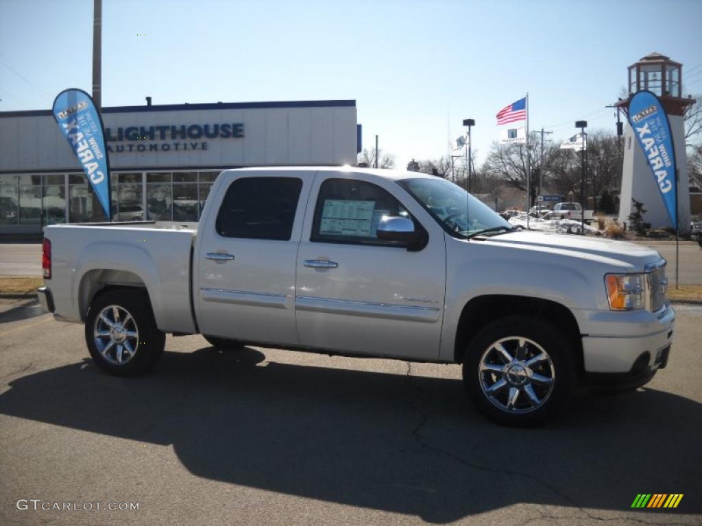 2010 Sierra 1500 Denali Crew Cab AWD - White Diamond Tricoat / Ebony photo #1