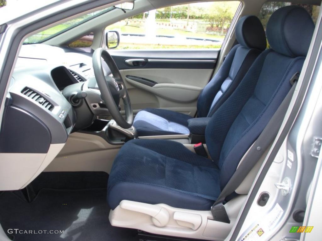 2007 Civic Hybrid Sedan - Alabaster Silver Metallic / Blue photo #12