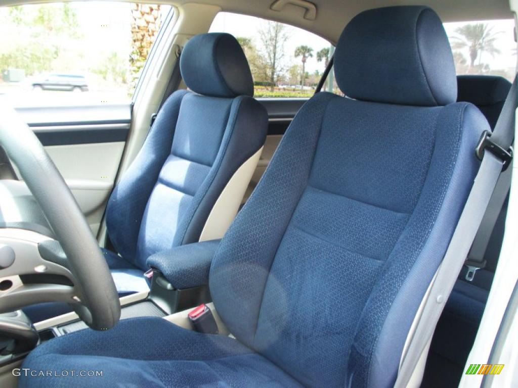 2007 Civic Hybrid Sedan - Alabaster Silver Metallic / Blue photo #13