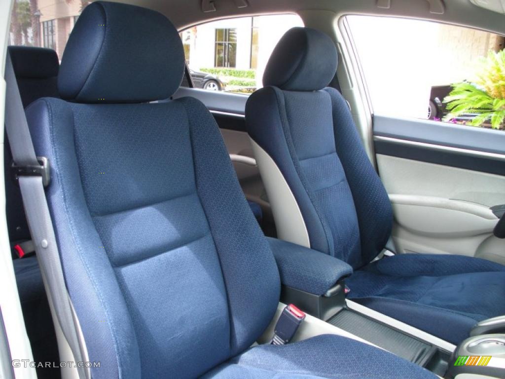 2007 Civic Hybrid Sedan - Alabaster Silver Metallic / Blue photo #17