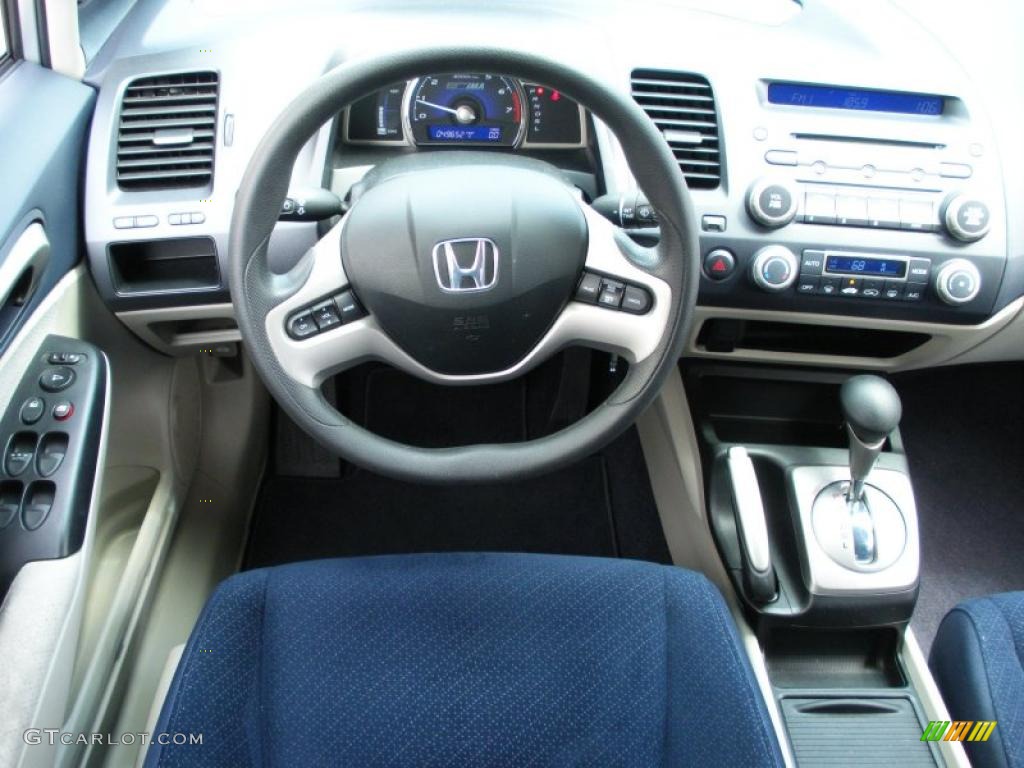 2007 Civic Hybrid Sedan - Alabaster Silver Metallic / Blue photo #19