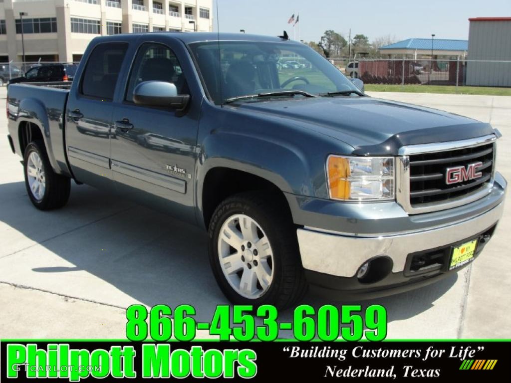 2008 Sierra 1500 SLE Crew Cab - Stealth Gray Metallic / Ebony photo #1