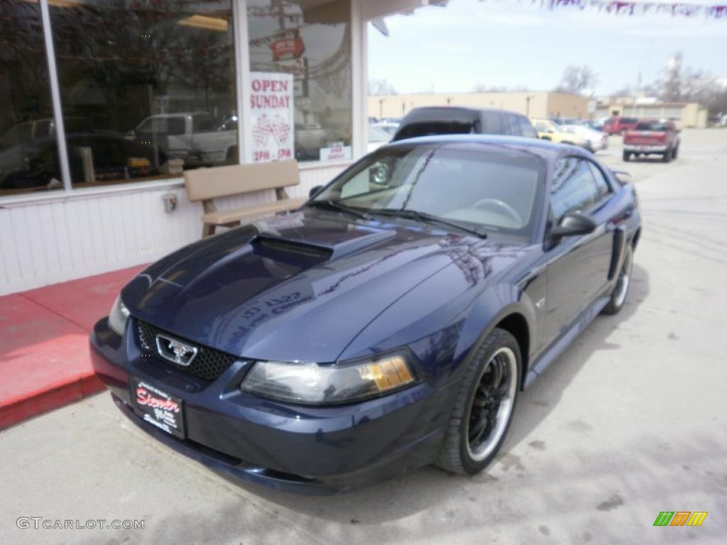 2001 Mustang GT Coupe - True Blue Metallic / Medium Parchment photo #4