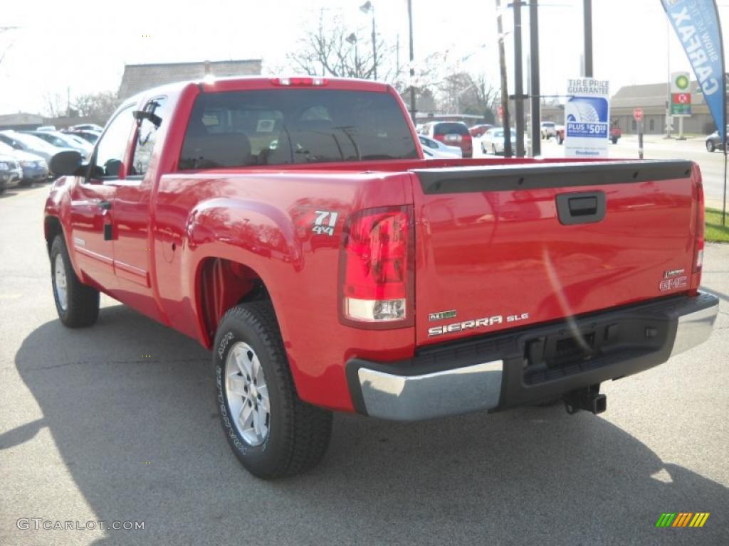 2010 Sierra 1500 SLE Extended Cab 4x4 - Fire Red / Ebony photo #5