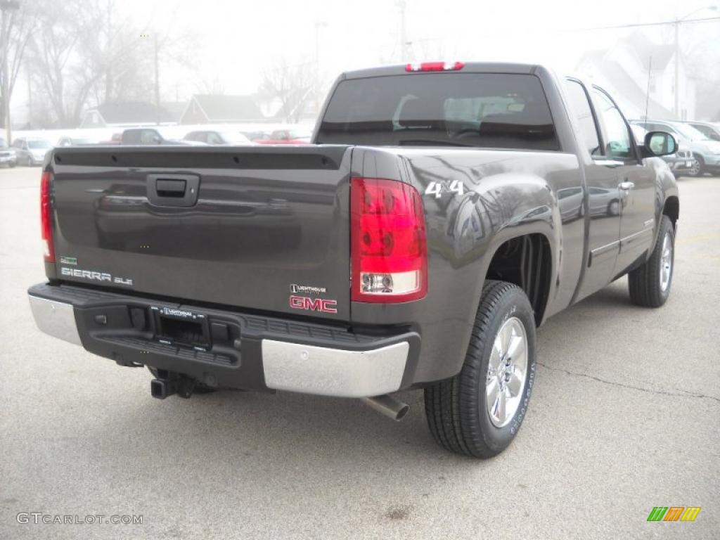 2010 Sierra 1500 SLE Extended Cab 4x4 - Storm Gray Metallic / Ebony photo #7