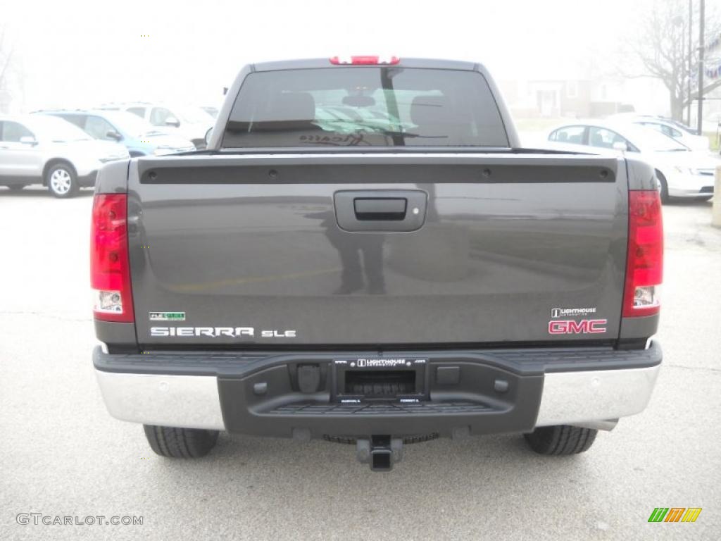 2010 Sierra 1500 SLE Extended Cab 4x4 - Storm Gray Metallic / Ebony photo #8