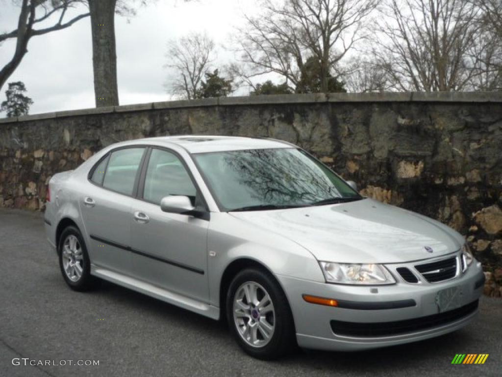 2007 9-3 2.0T Sport Sedan - Silver Metallic / Black/Gray photo #1