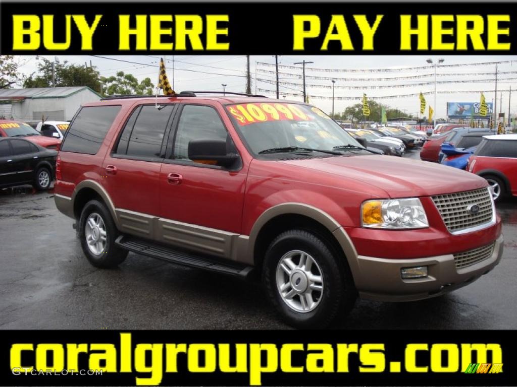 2003 Expedition Eddie Bauer - Laser Red Tinted Metallic / Medium Parchment photo #1