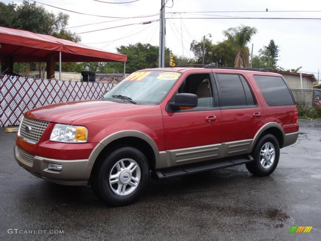 2003 Expedition Eddie Bauer - Laser Red Tinted Metallic / Medium Parchment photo #3