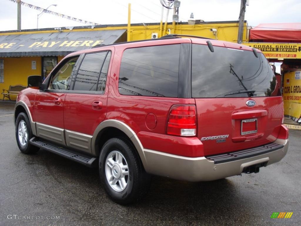 2003 Expedition Eddie Bauer - Laser Red Tinted Metallic / Medium Parchment photo #4