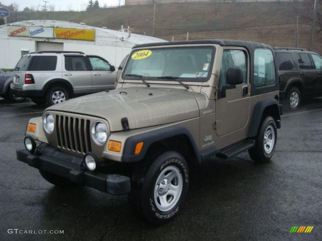 2004 Wrangler Sport 4x4 - Light Khaki Metallic / Dark Slate Gray photo #10