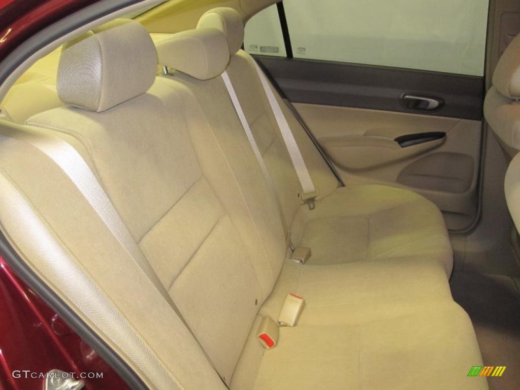 2007 Civic LX Sedan - Tango Red Pearl / Gray photo #6