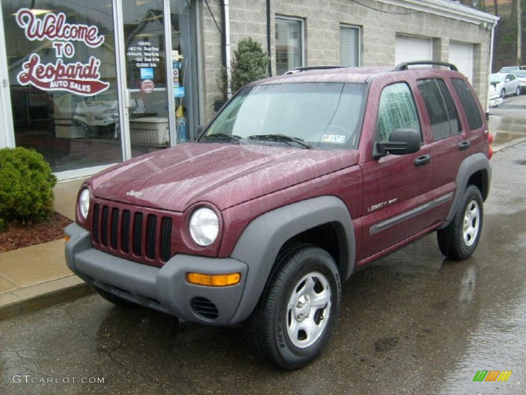 2002 Liberty Sport 4x4 - Dark Garnet Red Pearlcoat / Dark Slate Gray photo #1