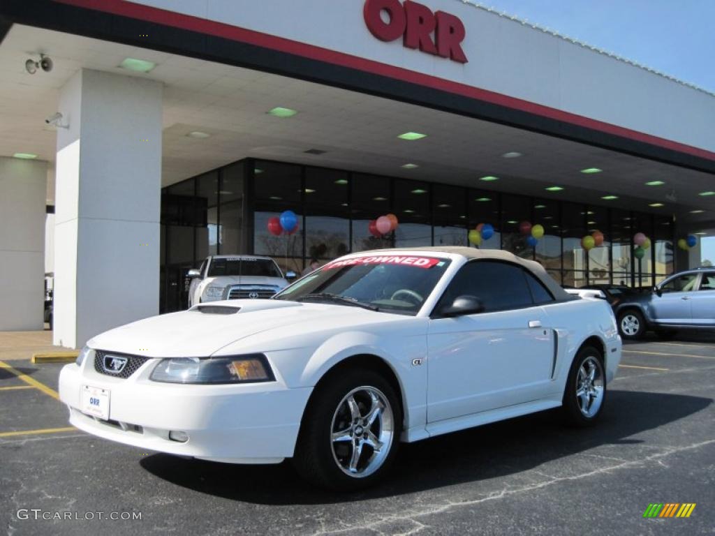 2002 Mustang GT Convertible - Oxford White / Medium Parchment photo #1