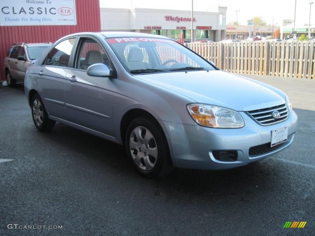2008 Spectra EX Sedan - Ice Blue / Gray photo #2
