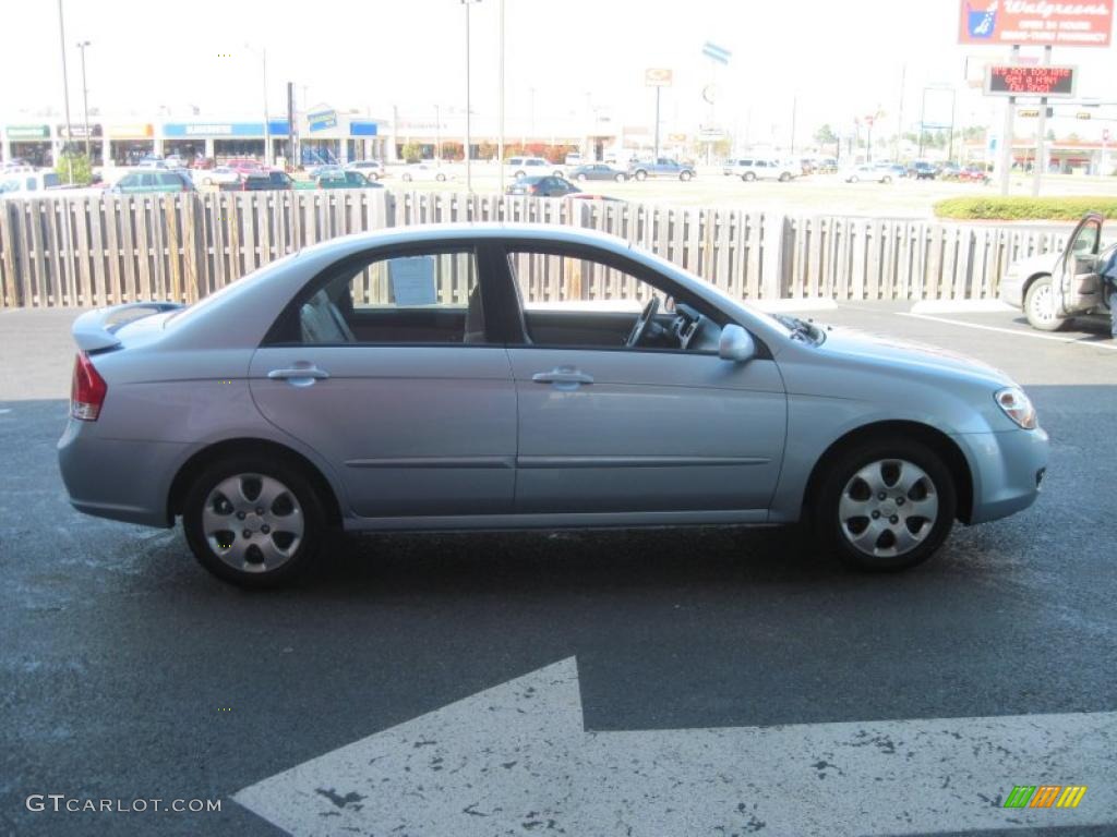 2008 Spectra EX Sedan - Ice Blue / Gray photo #4