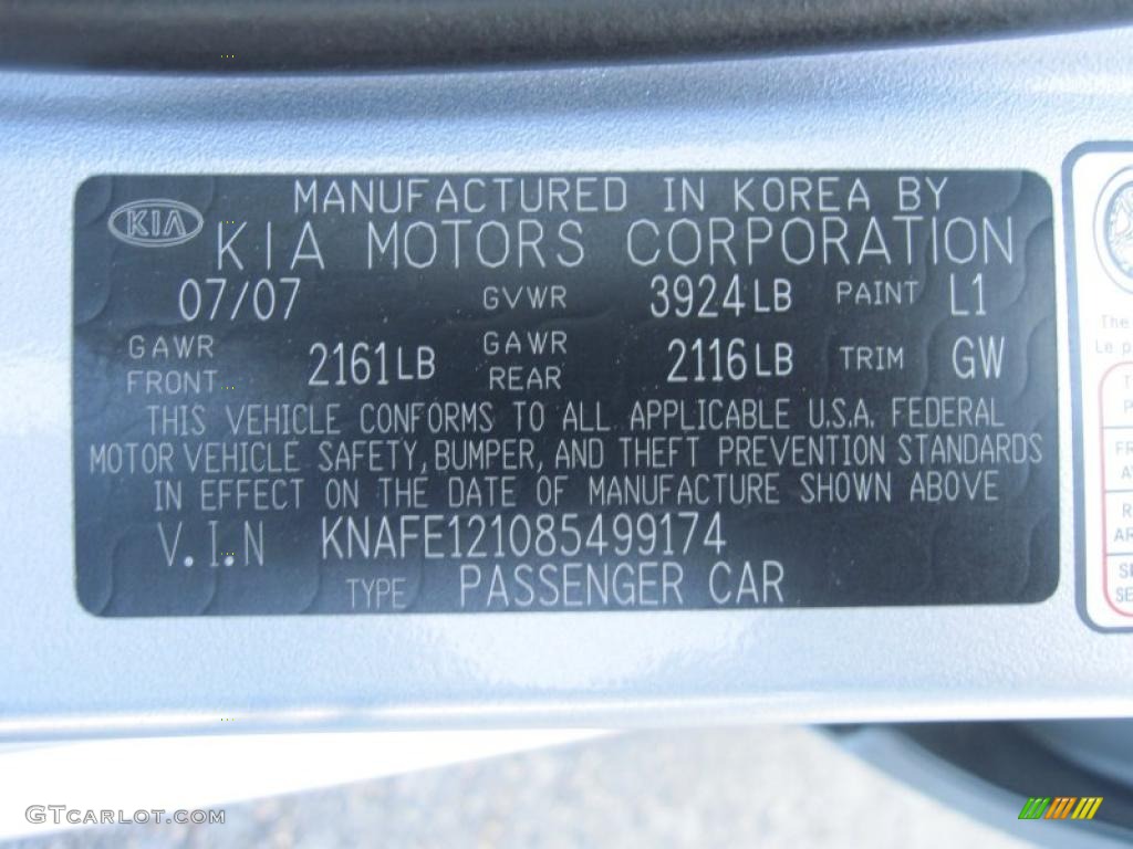 2008 Spectra EX Sedan - Ice Blue / Gray photo #12