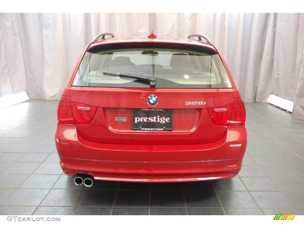 2010 3 Series 328i xDrive Sports Wagon - Crimson Red / Beige photo #3