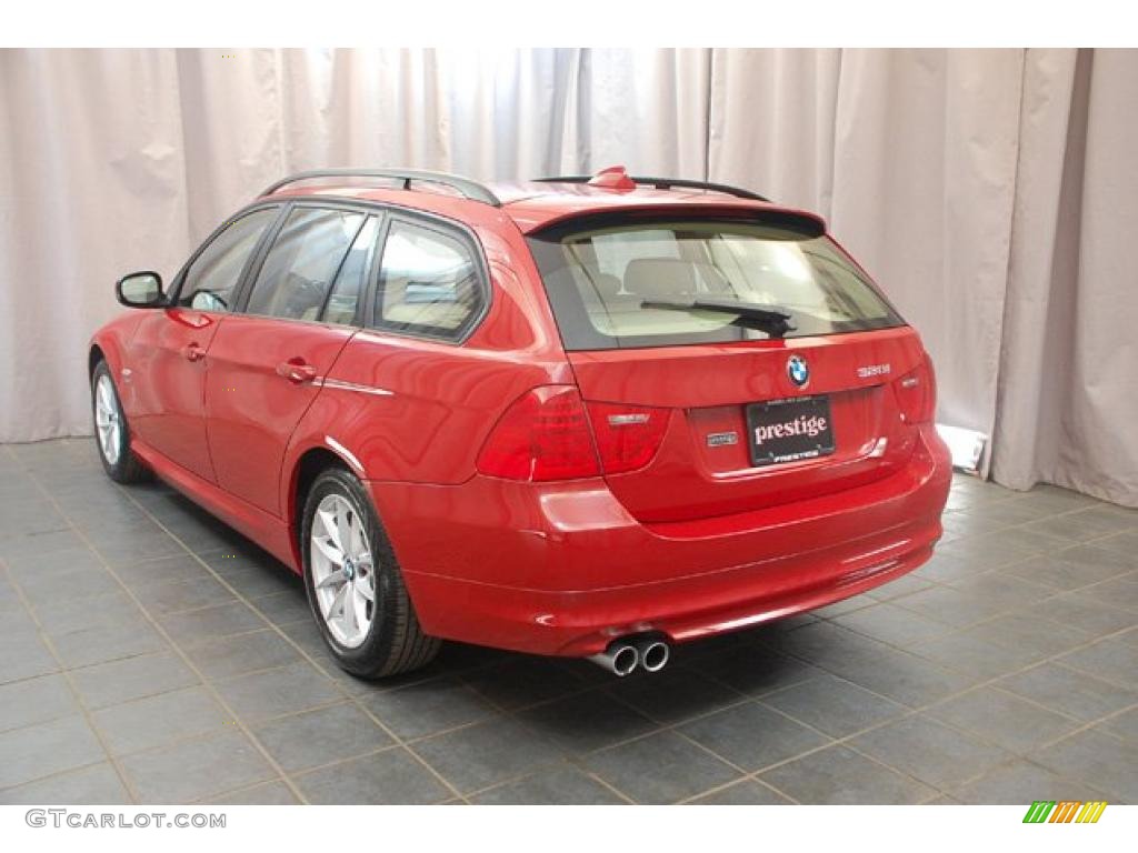 2010 3 Series 328i xDrive Sports Wagon - Crimson Red / Beige photo #4