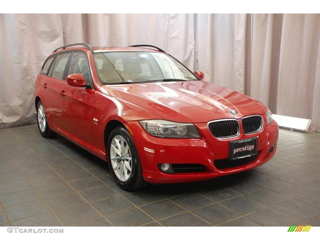 2010 3 Series 328i xDrive Sports Wagon - Crimson Red / Beige photo #7