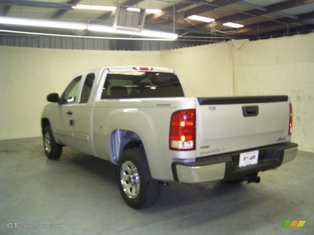 2010 Sierra 1500 SL Extended Cab - Pure Silver Metallic / Ebony photo #3