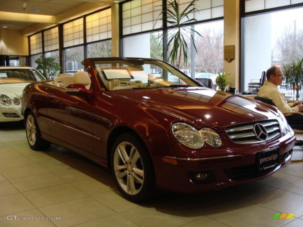 2008 CLK 350 Cabriolet - Storm Red Metallic / Stone photo #1