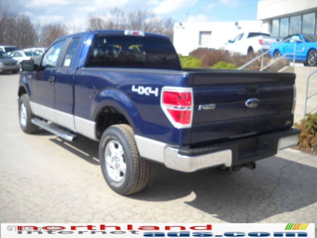 2010 F150 XLT SuperCab 4x4 - Dark Blue Pearl Metallic / Tan photo #8