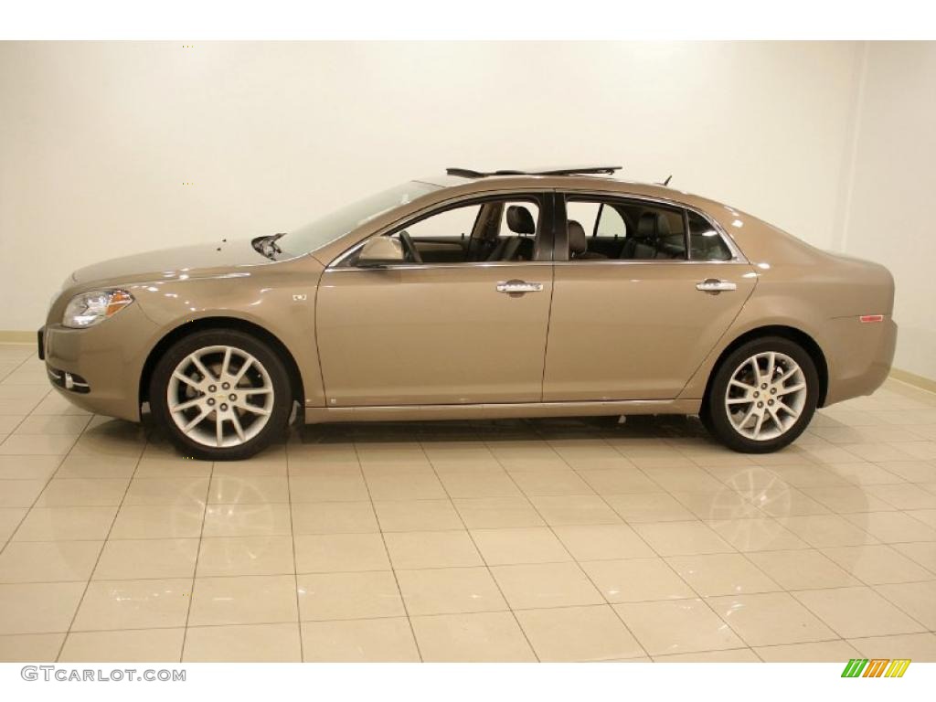 2008 Malibu LTZ Sedan - Sandstone Metallic / Cocoa/Cashmere Beige photo #4